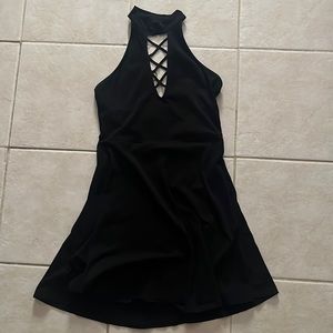 Express Little Black Dress with Choker Neck
